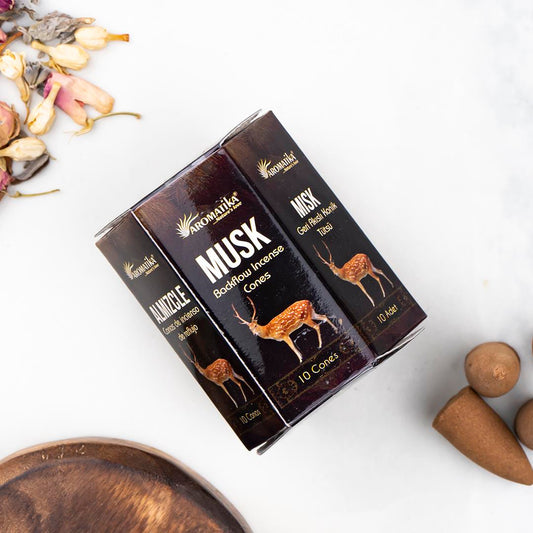 Musk Backflow Incense – Pack of 10